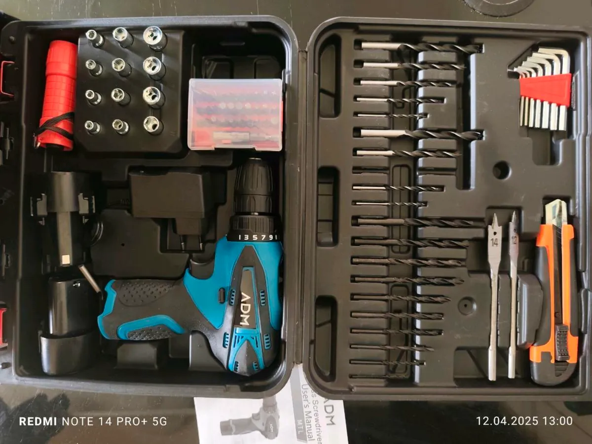 ADM CORDLESS SCREWDRIVER + TWO BATTERIES 36V, SET - Image 1