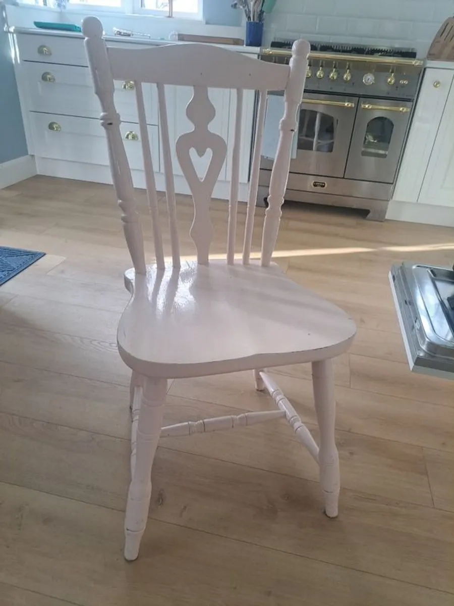 Solid wood farmhouse table & chairs - Image 2
