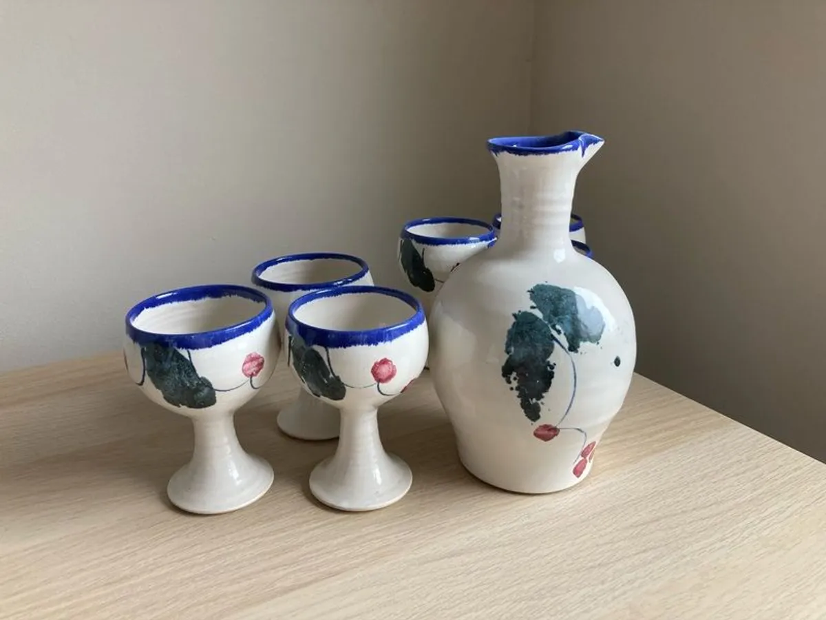 Pottery Jug & Goblets - Image 2