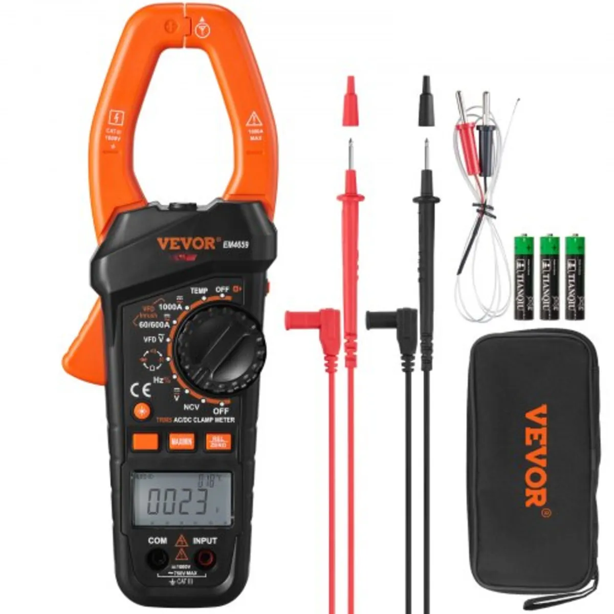 Digital Clamp Meter T-RMS, 6000 Counts, 1000A Clam