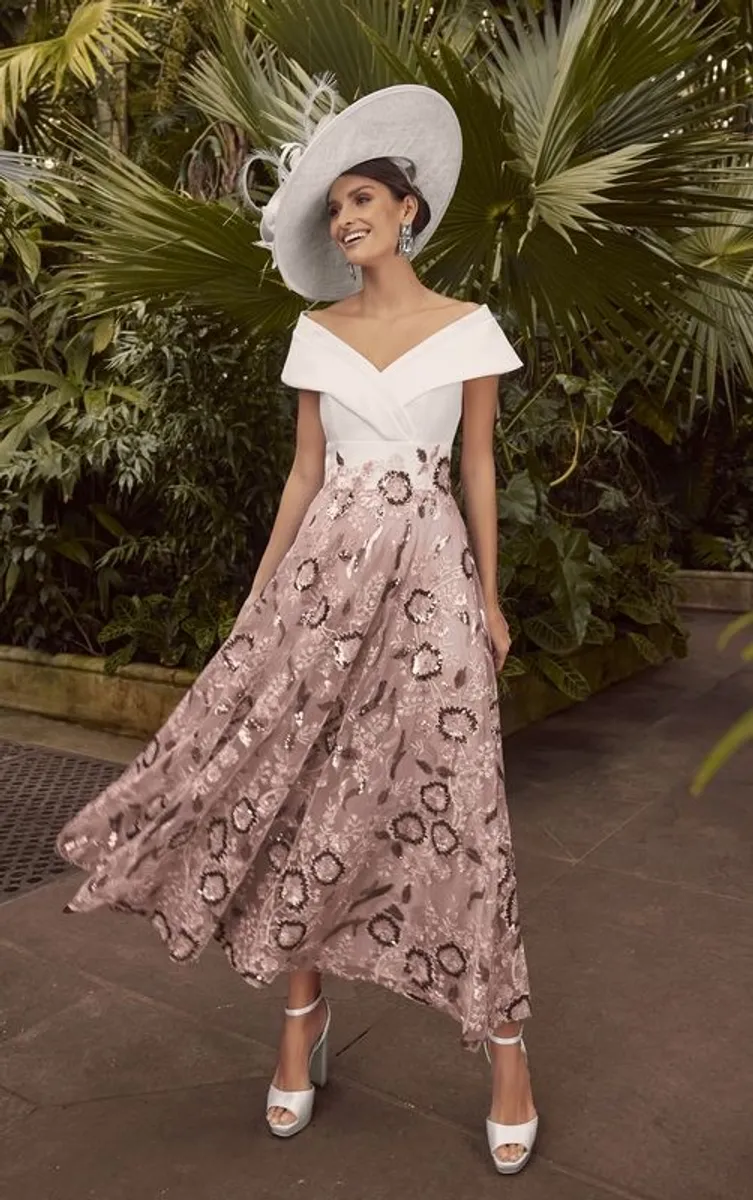 Veni Infantino Pink & Ivory Mother of Bride/Groom Dress - Image 1