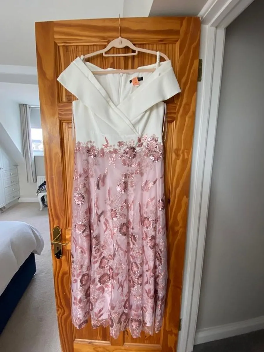 Veni Infantino Pink & Ivory Mother of Bride/Groom Dress - Image 4
