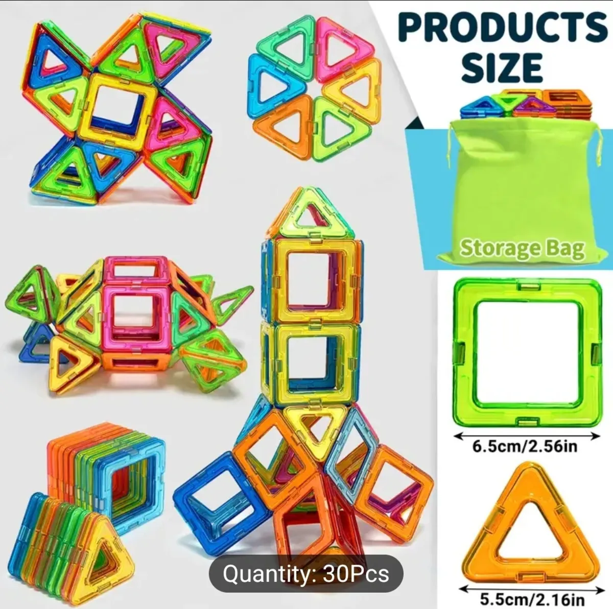 Children's Magnetic Shapes Set of 30 - Image 1