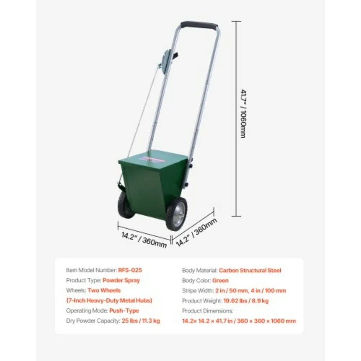 Dry Line Marker 2-Wheel 2 or 4 in Lines Heavy Duty - Image 2