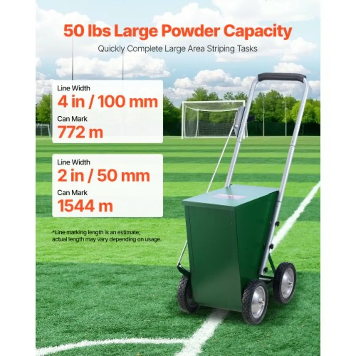 Dry Line Marker 4-Wheel 2 or 4 in Lines Heavy Duty - Image 2