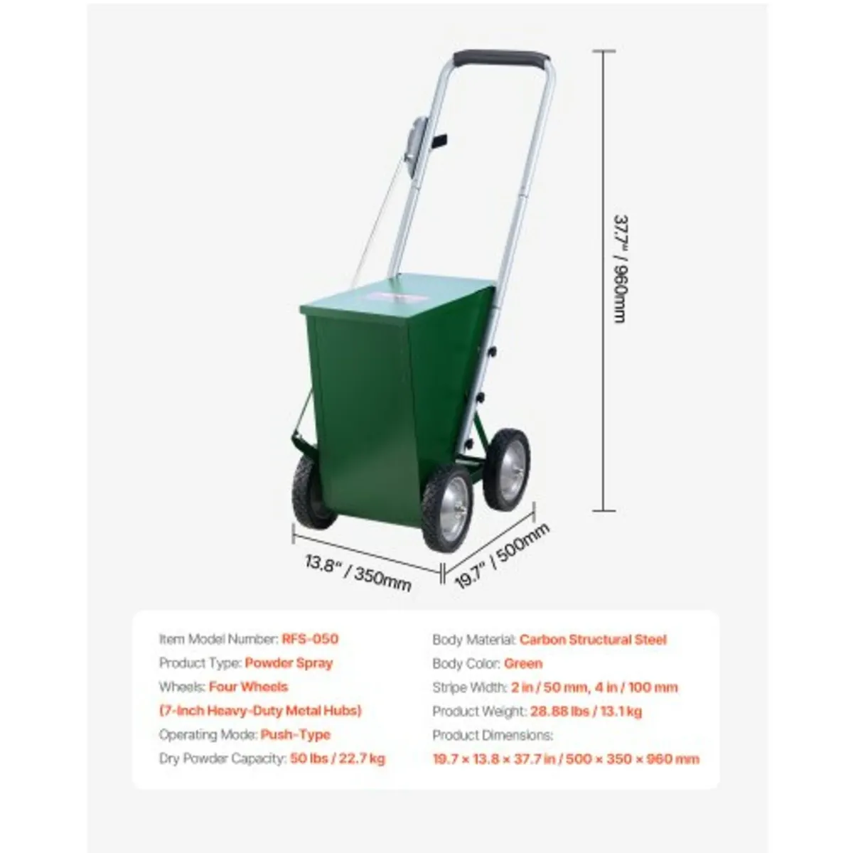 Dry Line Marker 4-Wheel 2 or 4 in Lines Heavy Duty - Image 3