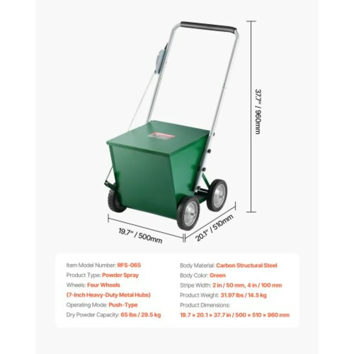 Dry Line Marker 4-Wheel 2 or 4 in Lines Heavy Duty - Image 4