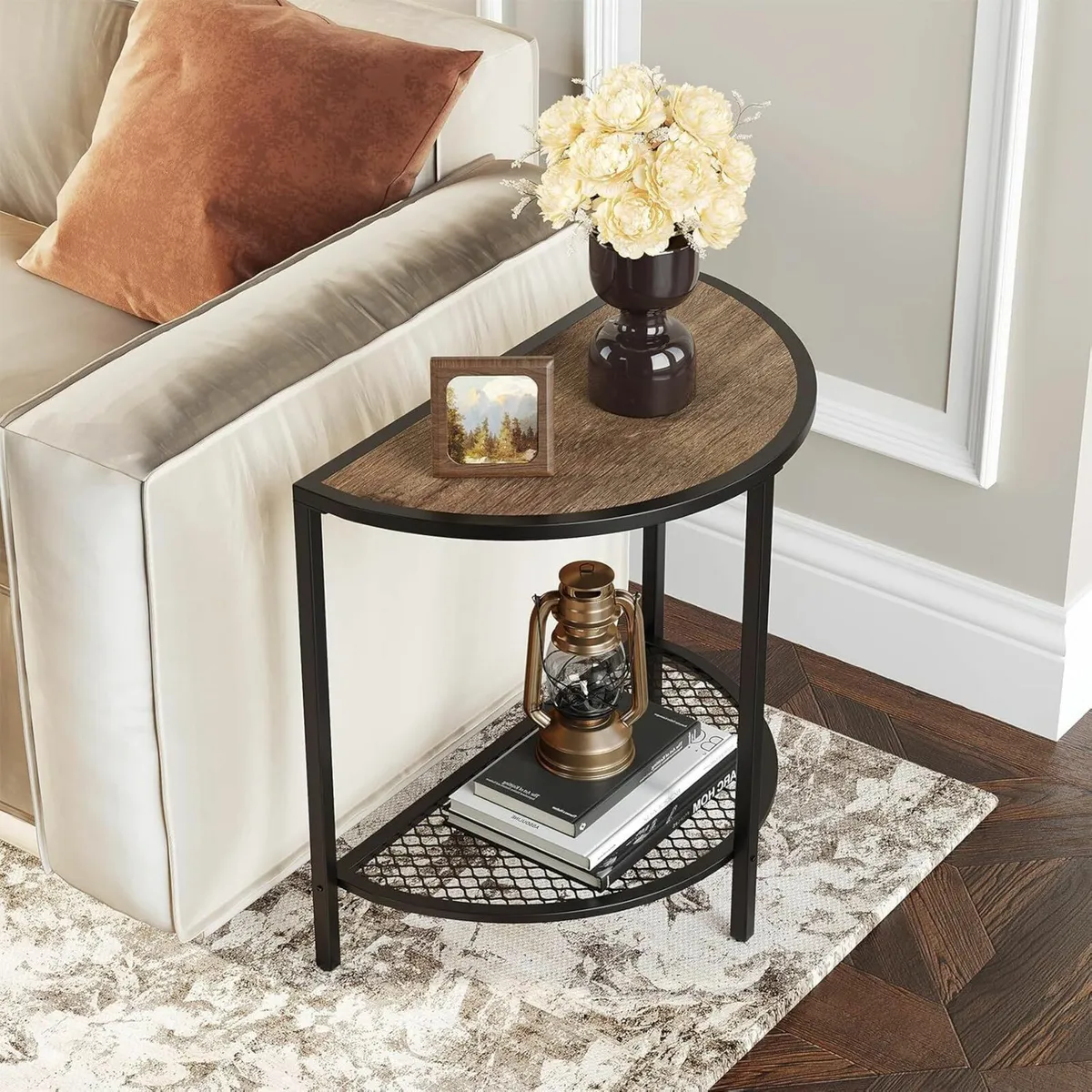 Small End Tables Half Round Moon Side Table - Image 2