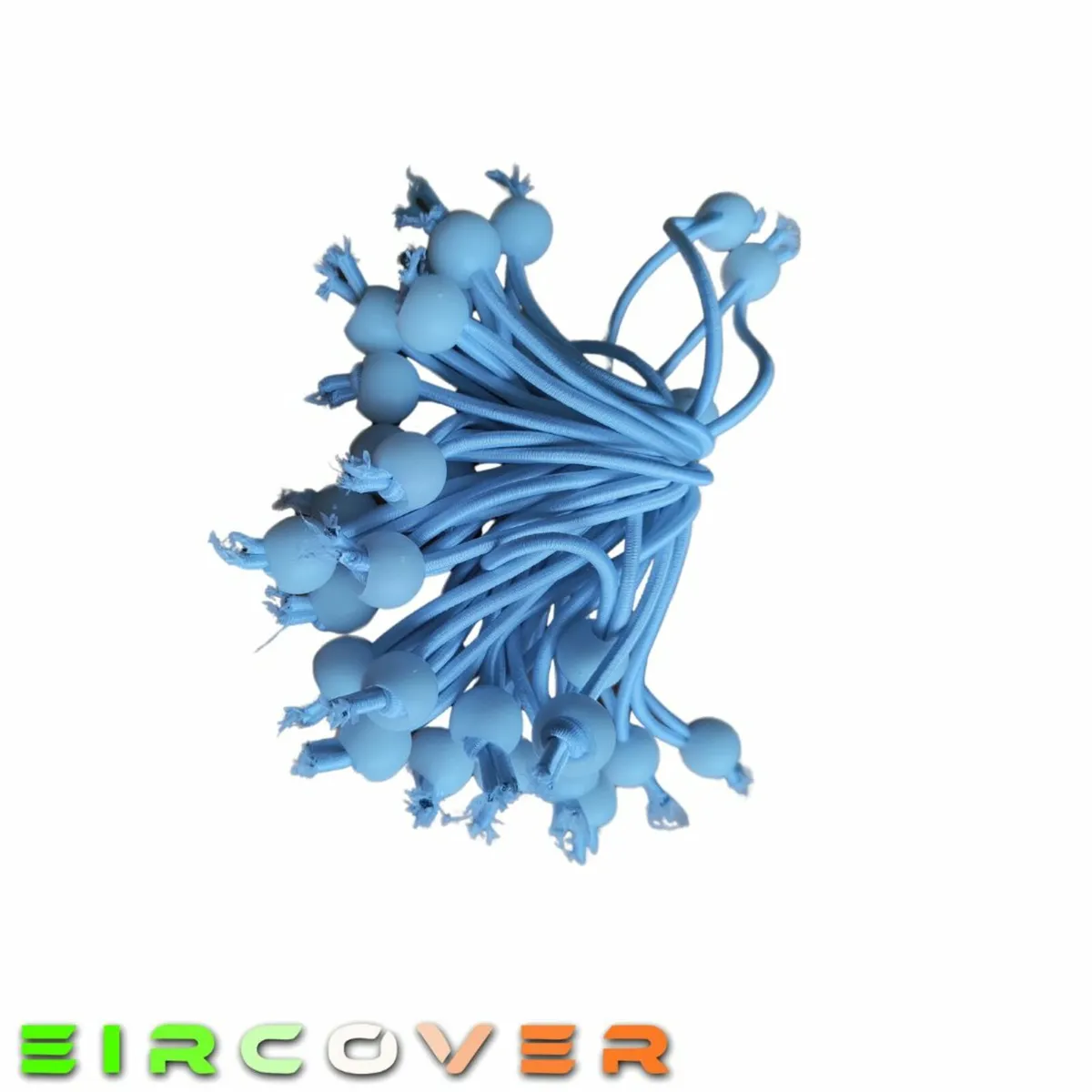 Small white bungee ball ties, 10cm (30 pk) - Image 2