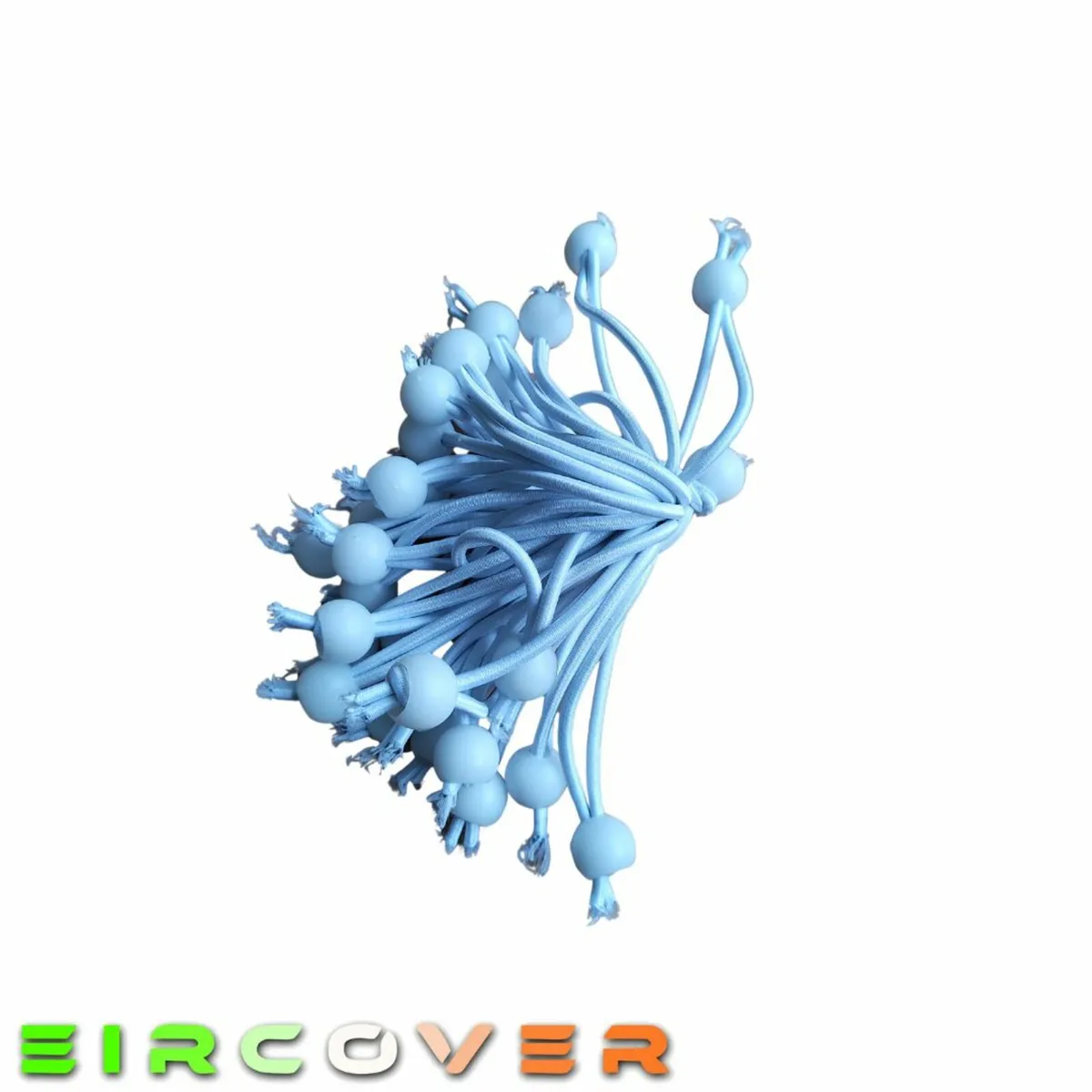 Small white bungee ball ties, 10cm (30 pk) - Image 3