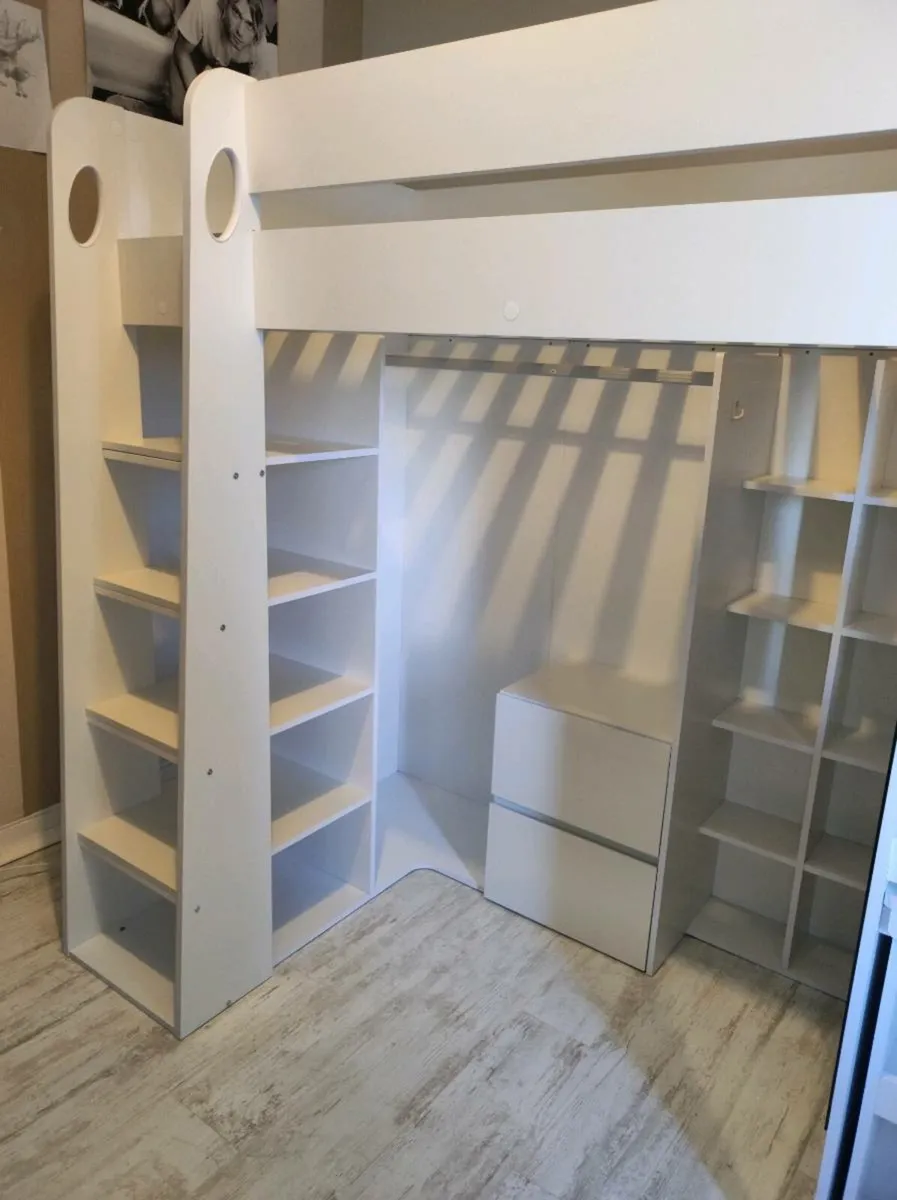 2 x Loft beds with desk and storage - Image 2