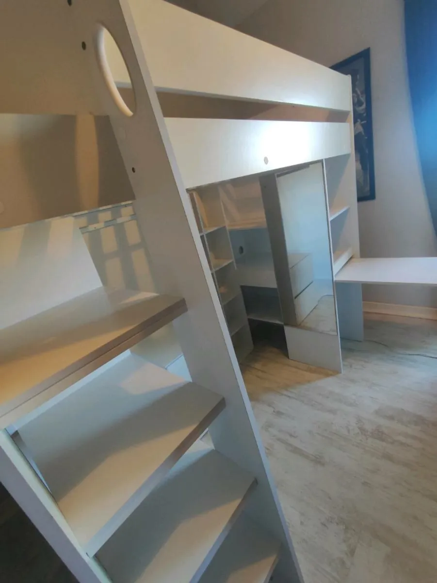 2 x Loft beds with desk and storage - Image 3