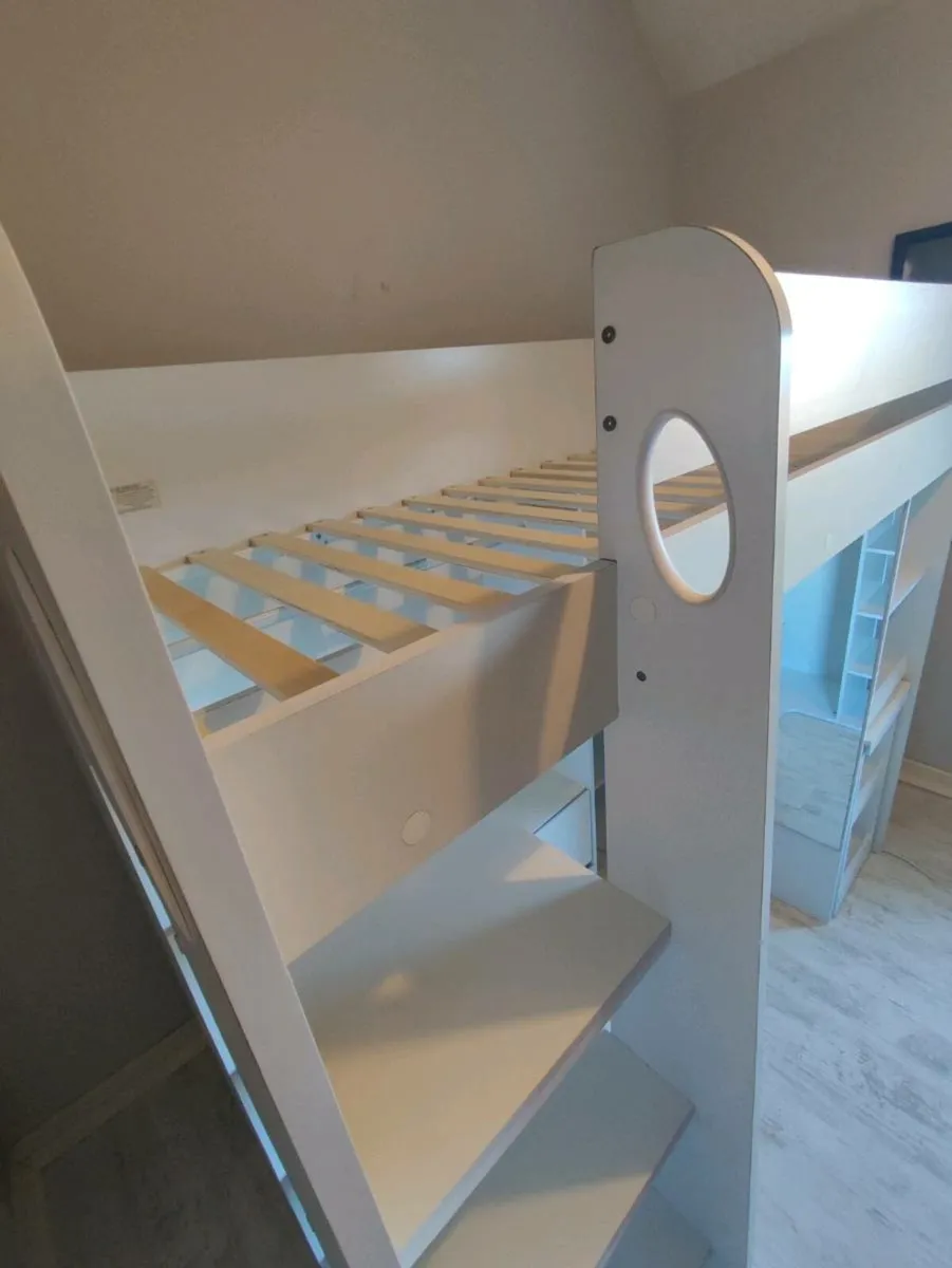 2 x Loft beds with desk and storage - Image 4