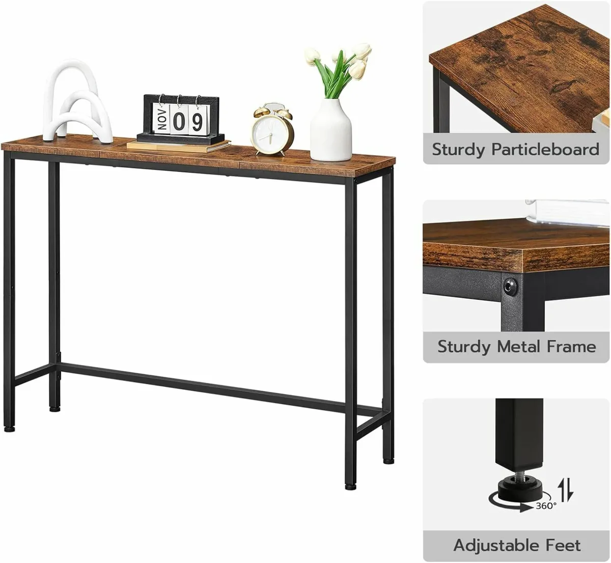 Narrow Console Table 100 cm Long Slim Table - Image 3