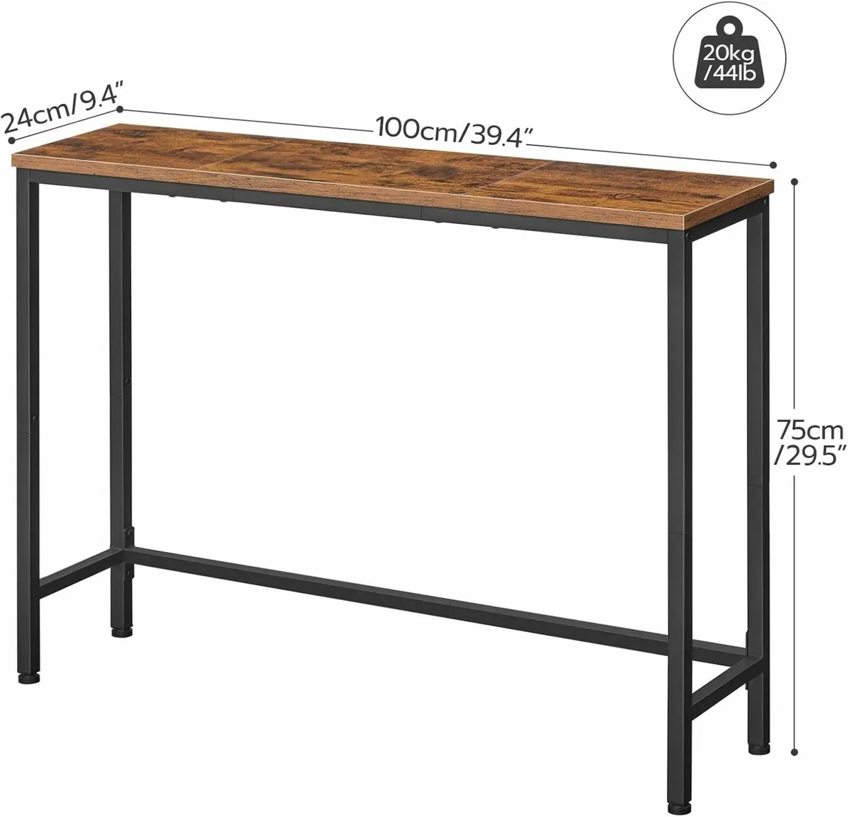 Narrow Console Table 100 cm Long Slim Table - Image 4