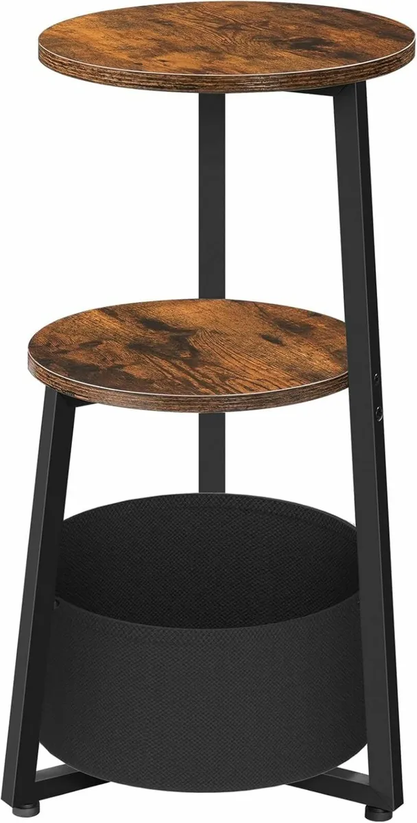 Living room Side Table Bedside Table Storage Brown - Image 2