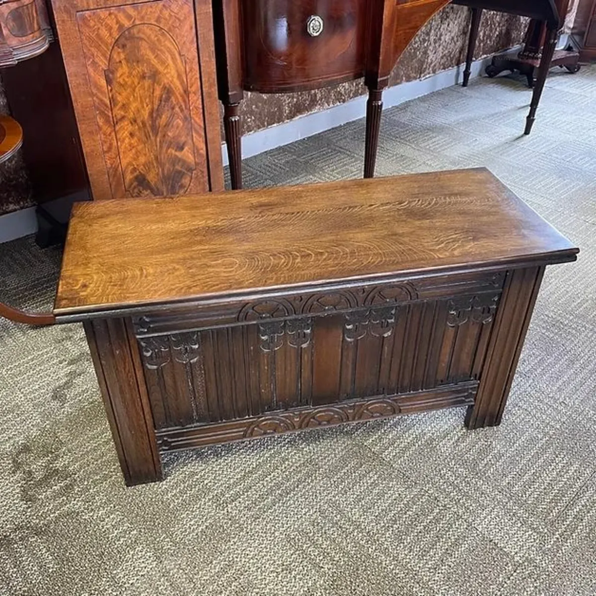 Fabulous 19th century solid oak storage box