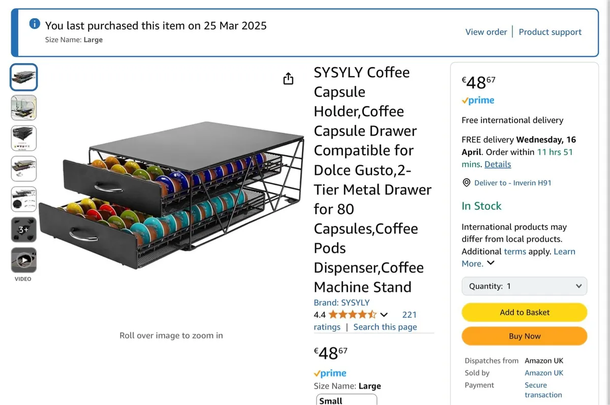 Coffee Pod Holder - Holds 80 Pods - Image 3