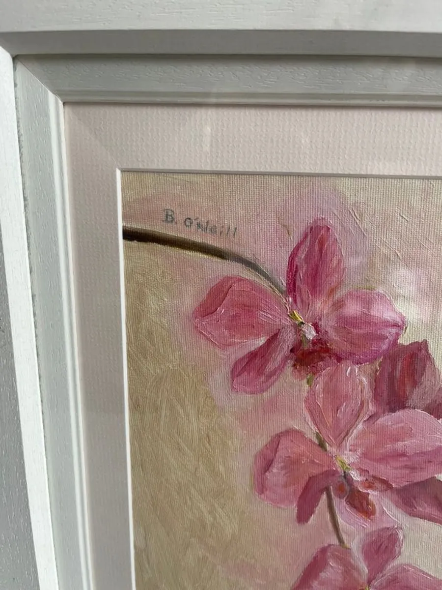 Framed Floral Painting Orchids by B. ONeil - Image 2