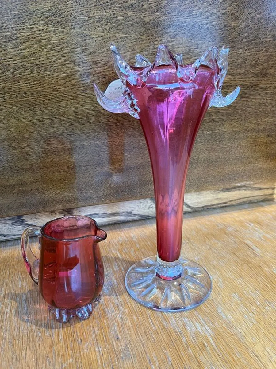 Collection of Handblown Art Glass Vases & Jugs Vintage & Unique Pieces - Image 2