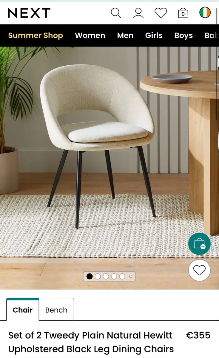 Two new dining chairs from next home