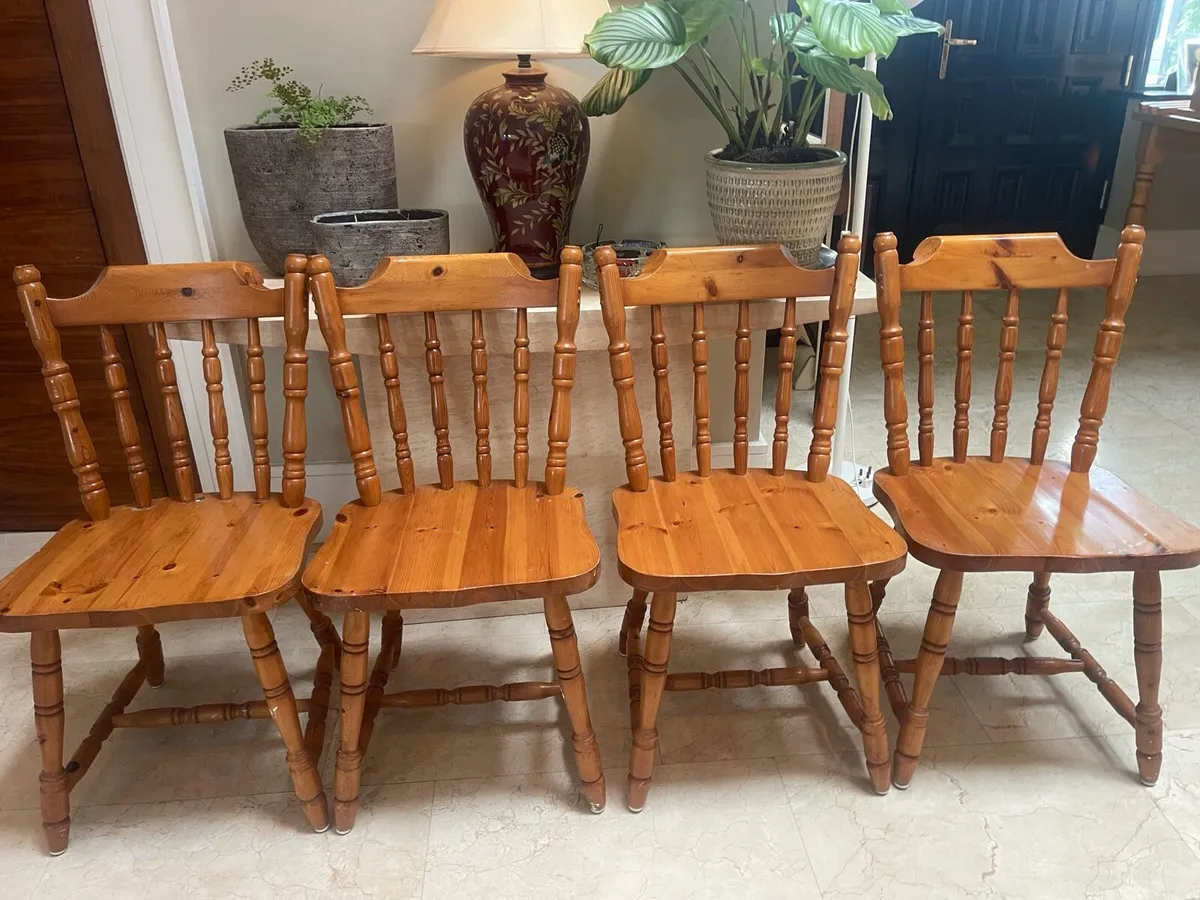 4 x Very Solid Matching Kitchen Dining Chairs - Image 1