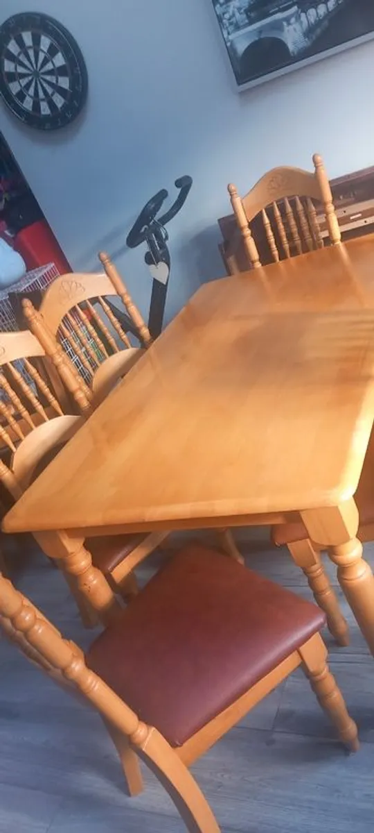 Table and six chairs