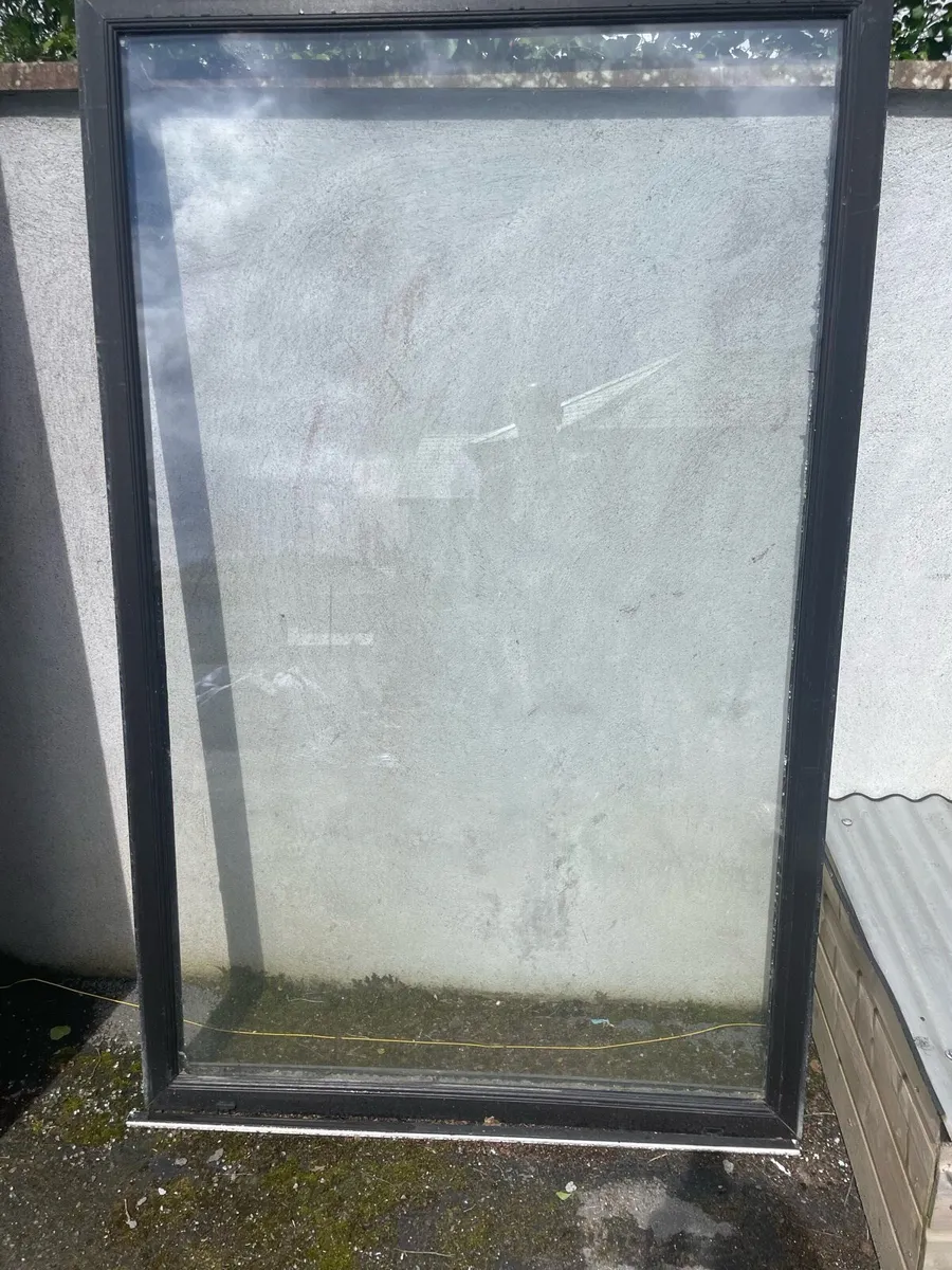 Black woodgrain window