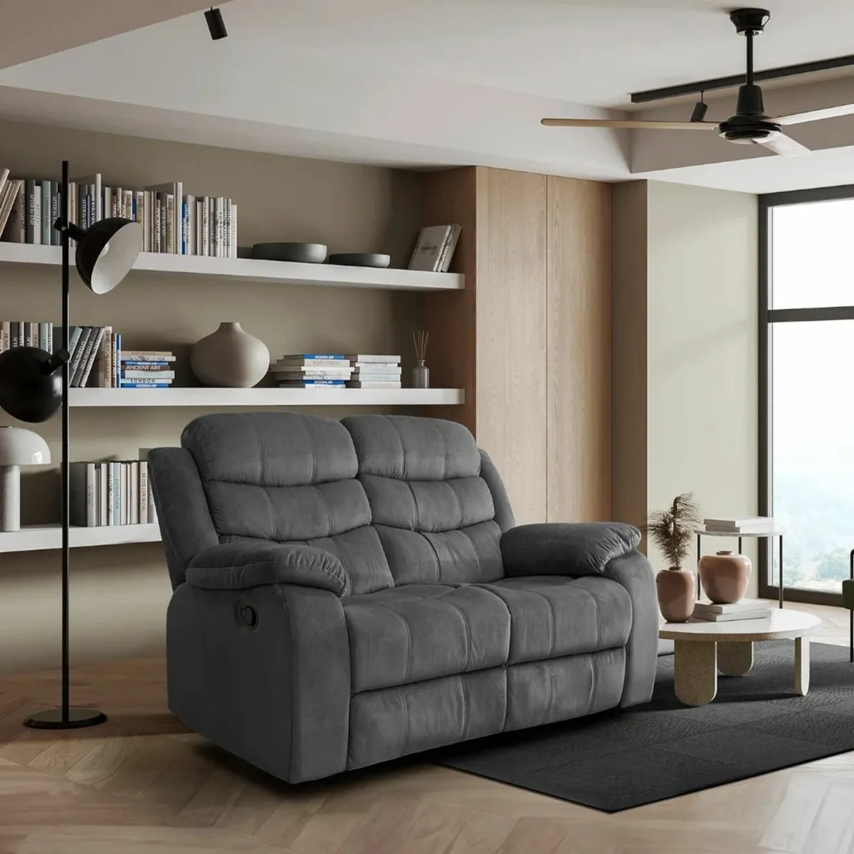 2 seater recliner sofa fabric FREE DELIVERY - Image 1