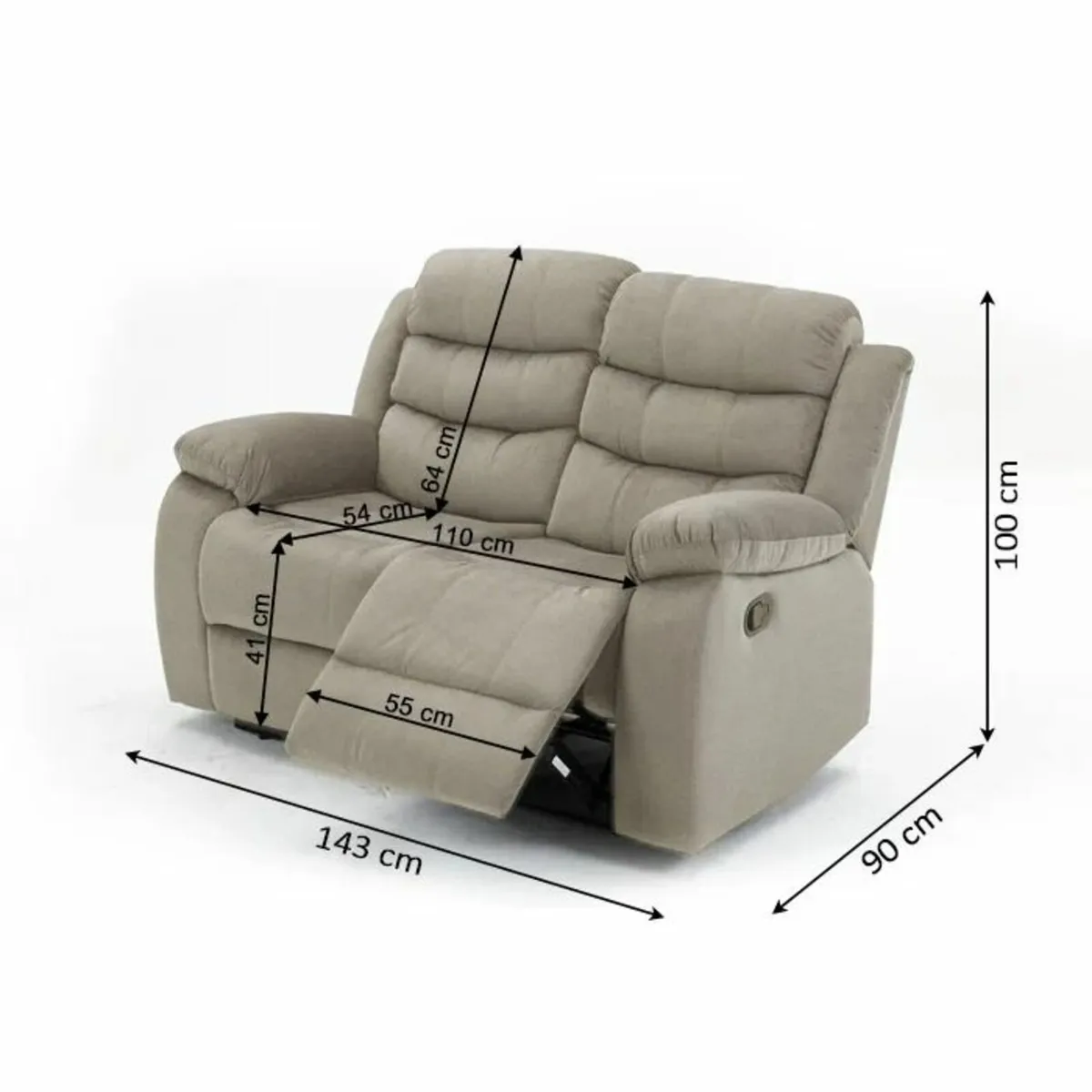 2 seater recliner sofa fabric FREE DELIVERY - Image 4