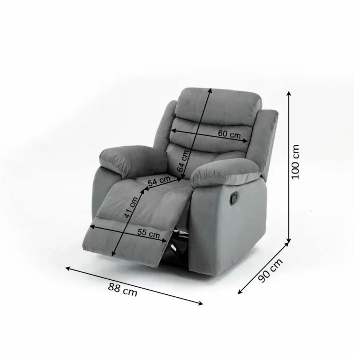 Single Chair Fabric Recliner Sofa – Brown - Image 4