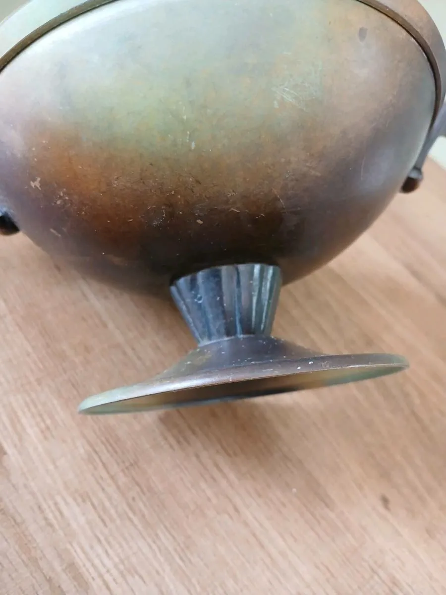 Swedish Patinated Bronze Plate Bowl - Image 4