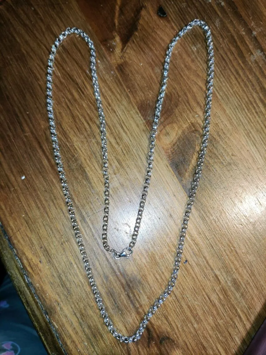 WHITE GOLD BELCHER , 9CT GOLD 8.90 Gram Chain ! - Image 3