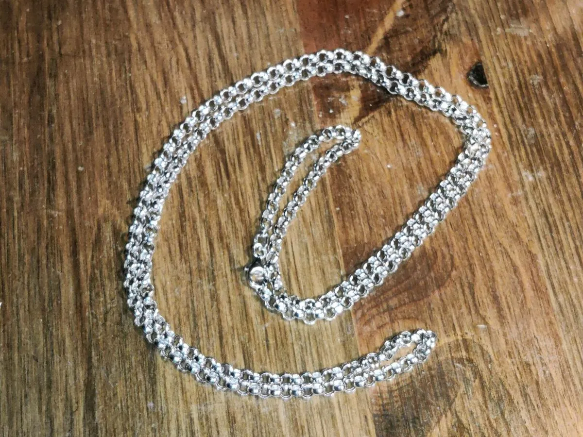 WHITE GOLD BELCHER , 9CT GOLD 8.90 Gram Chain ! - Image 1
