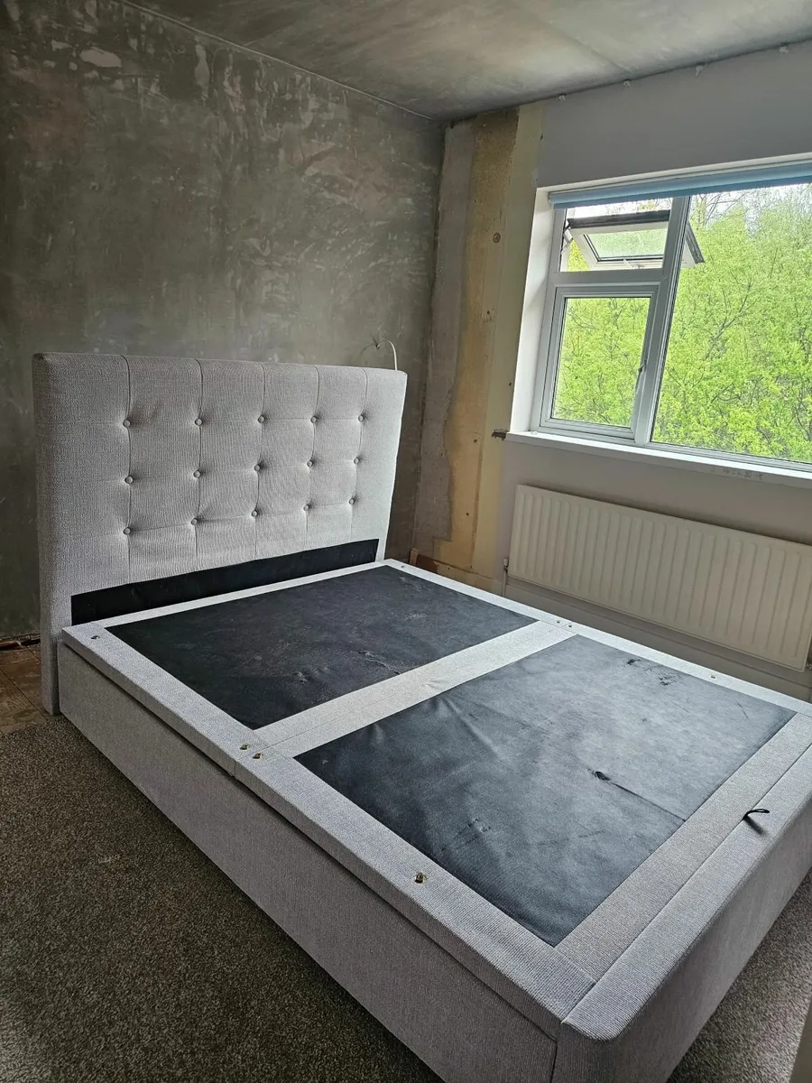 Grey King Size Ottoman Bed - Image 1