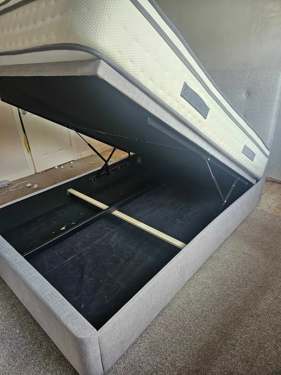 Grey King Size Ottoman Bed - Image 3