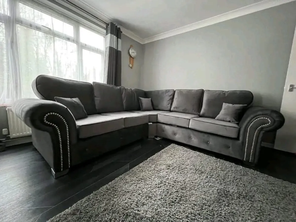 Olympia Plush Velvet Fabric Sofa - Image 4