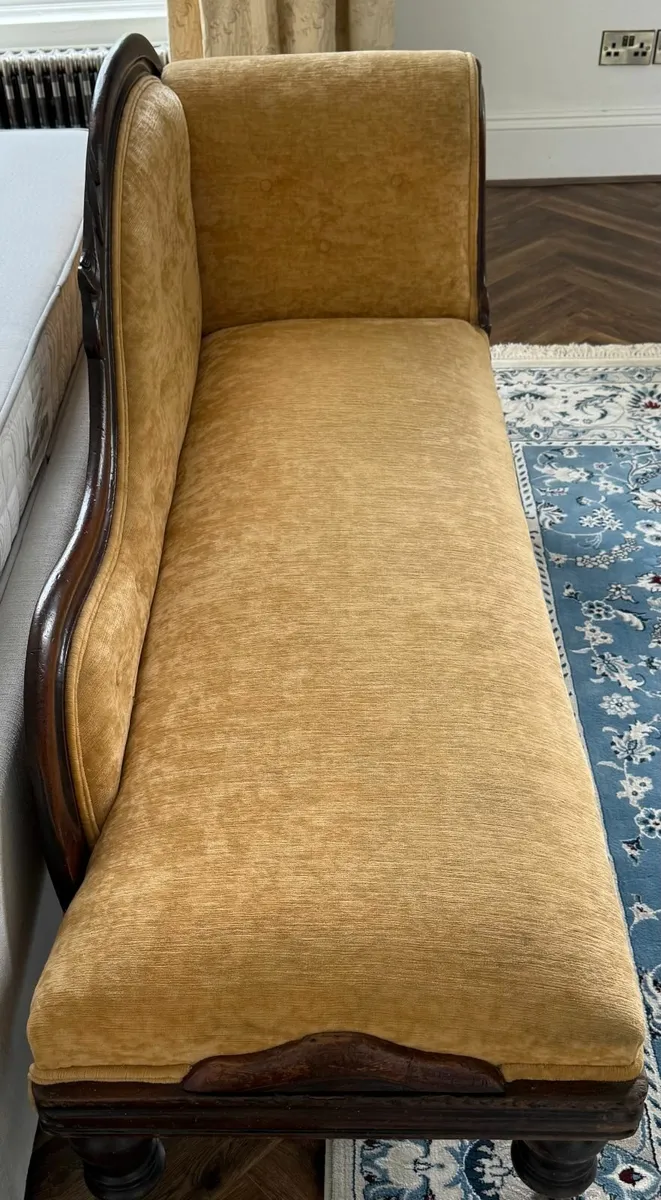 Victorian 19th Century Mahogany Chaise Longue - Image 2