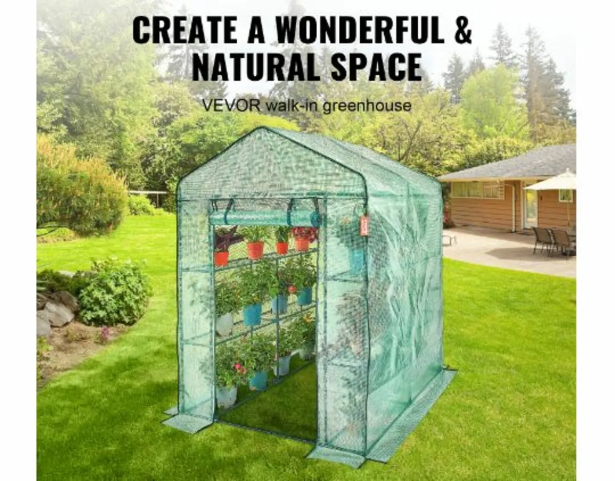Walk-in Green House, 4.6 x 4.6 x 6.6 ft - Image 2