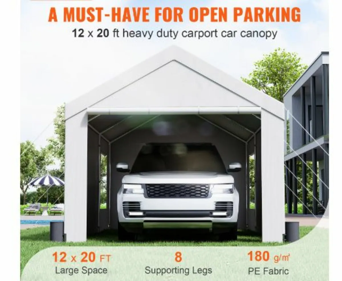 Carport, 12 x 20 ft Heavy Duty Car - Image 3