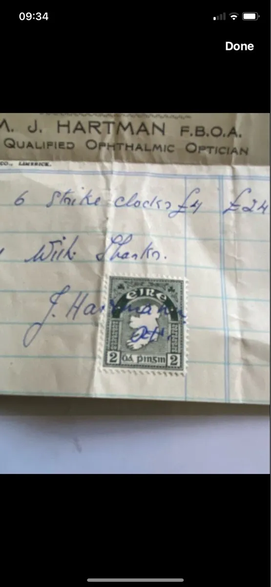 Vintage (1948) Dha Pingin Stamp & Invoice - Image 1
