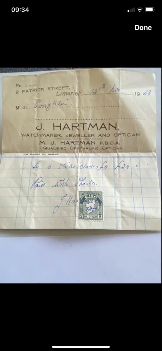 Vintage (1948) Dha Pingin Stamp & Invoice - Image 2