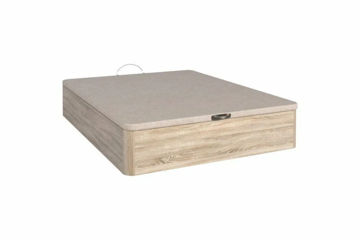 Oak Ottoman Storage Bed - King - Image 4