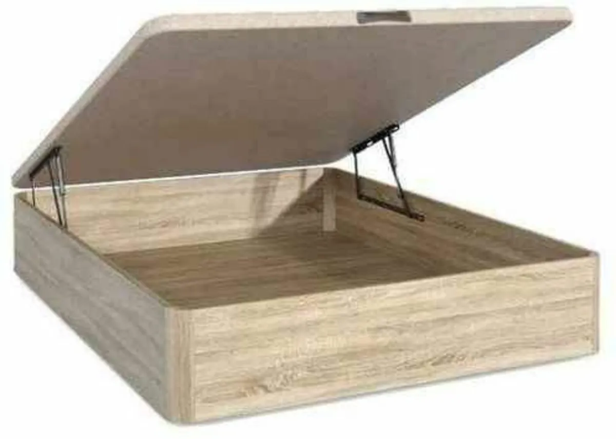Oak Ottoman Storage Bed - King - Image 4