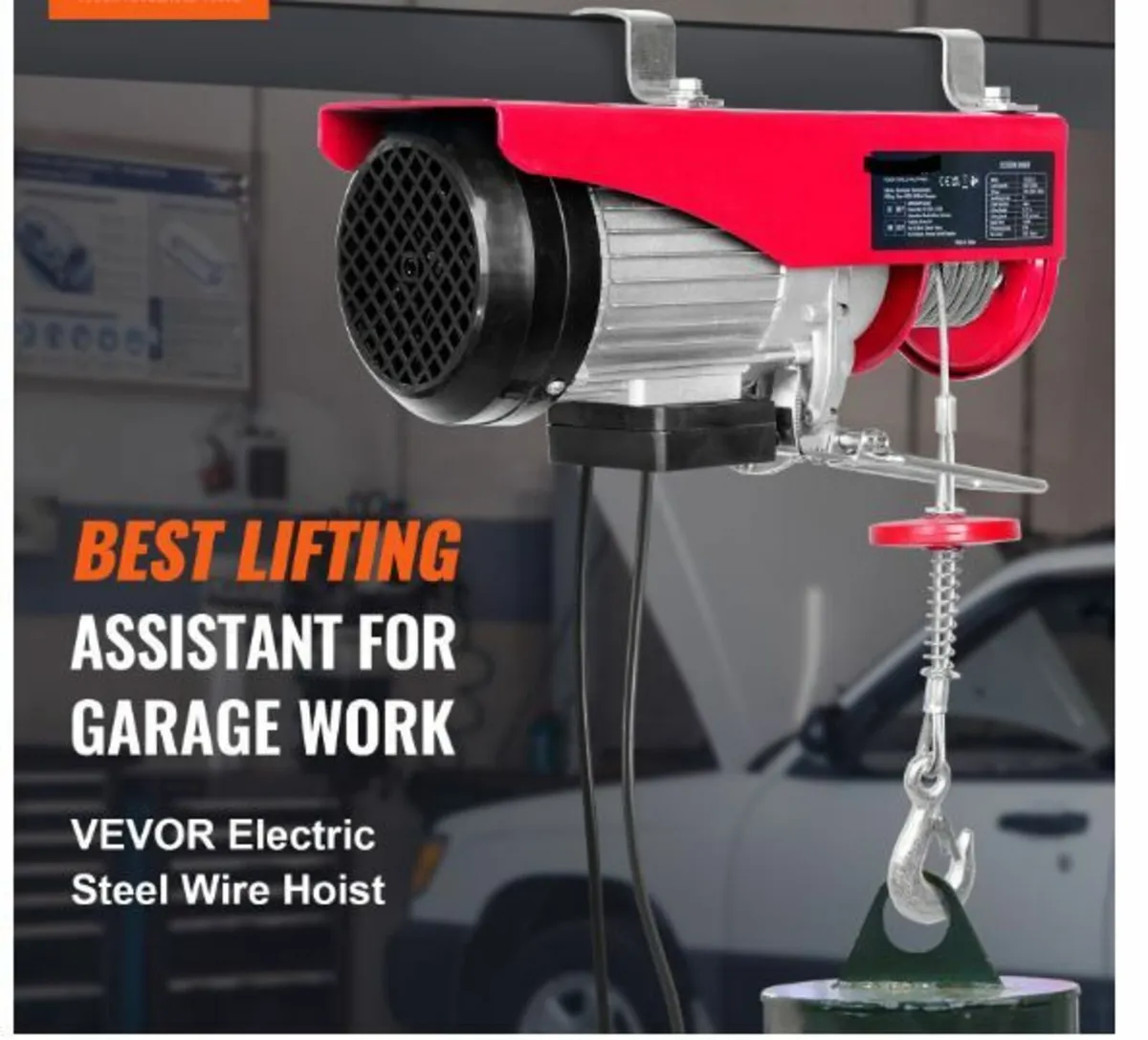 Electric Hoist, 1320 lbs Lifting Capacity, 1150W 2 - Image 2