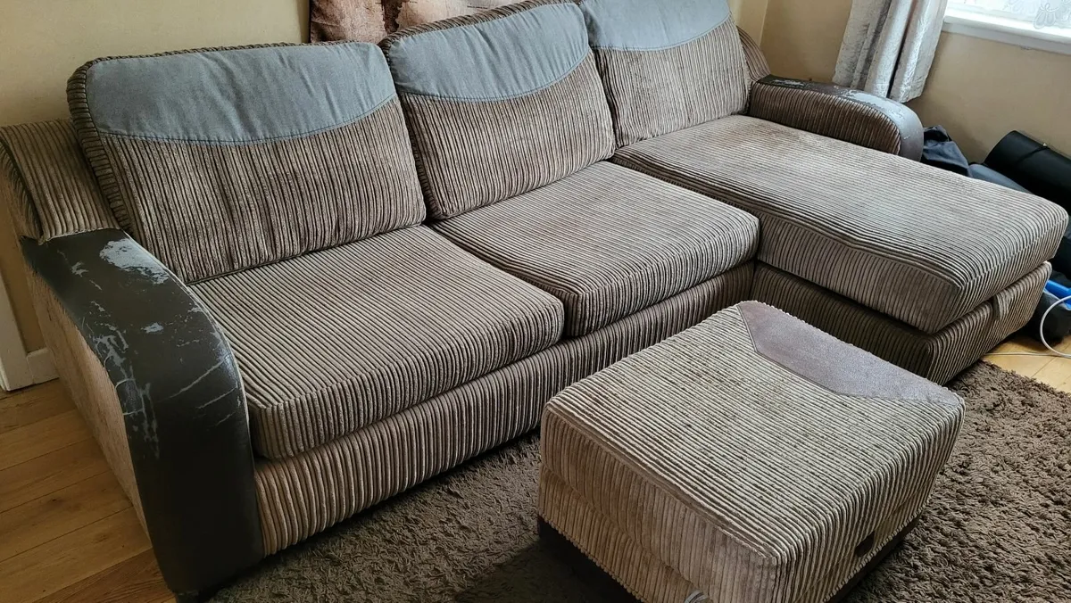 3 Seater storage sofa bed with storage Ottomans - Image 1