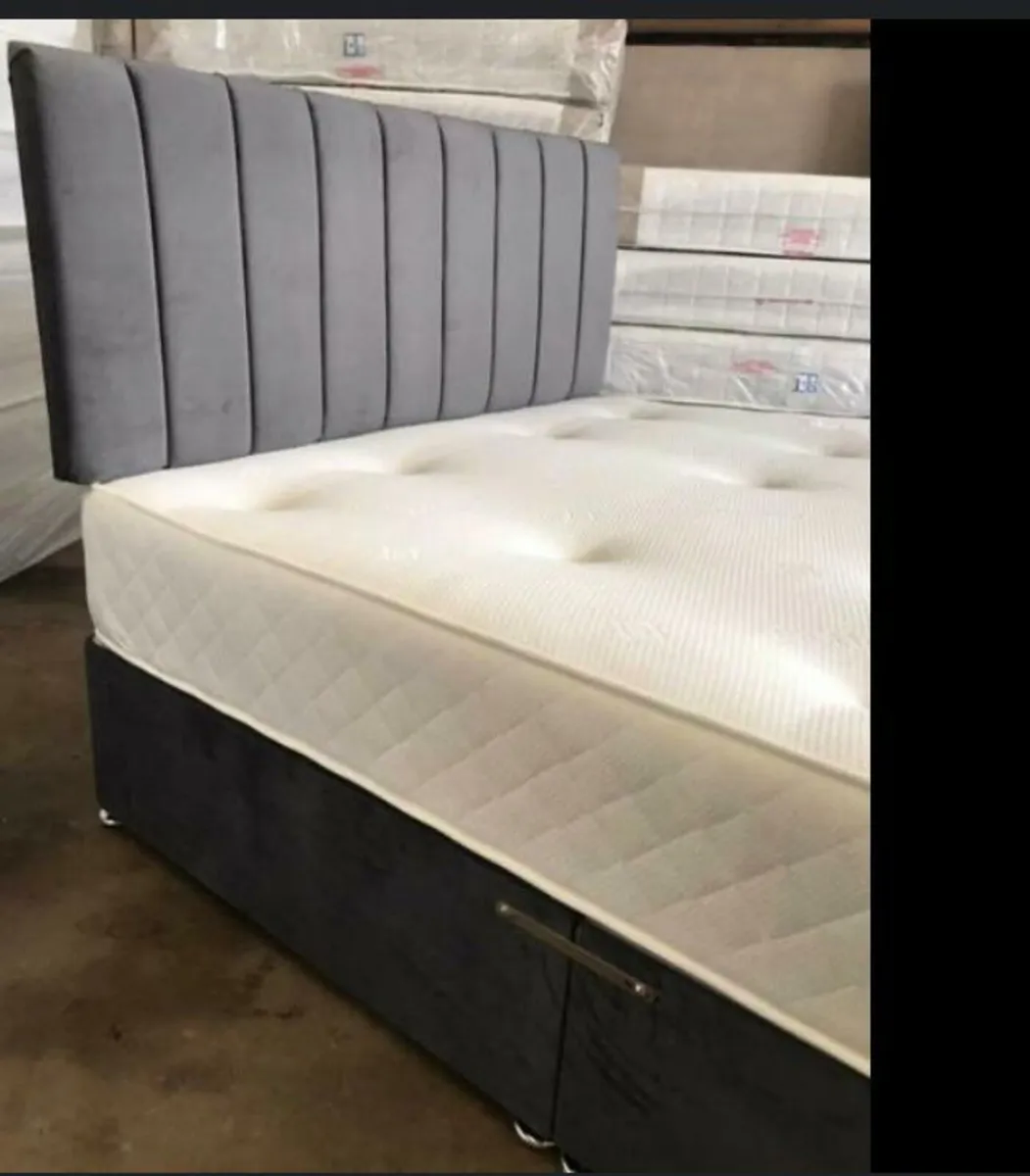 Double Divan split base bed Headboard&mattress - Image 2