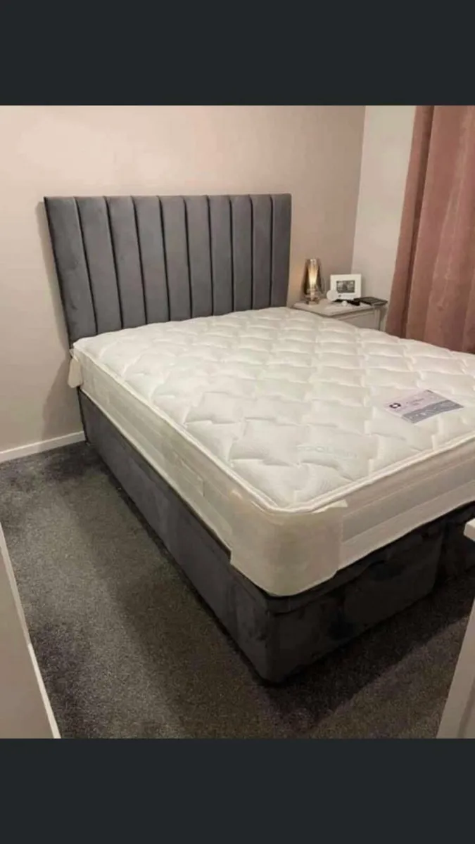 Double Divan split base bed Headboard&mattress - Image 3
