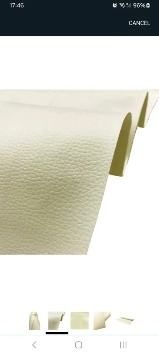 Cream faux leather fabric - Image 1