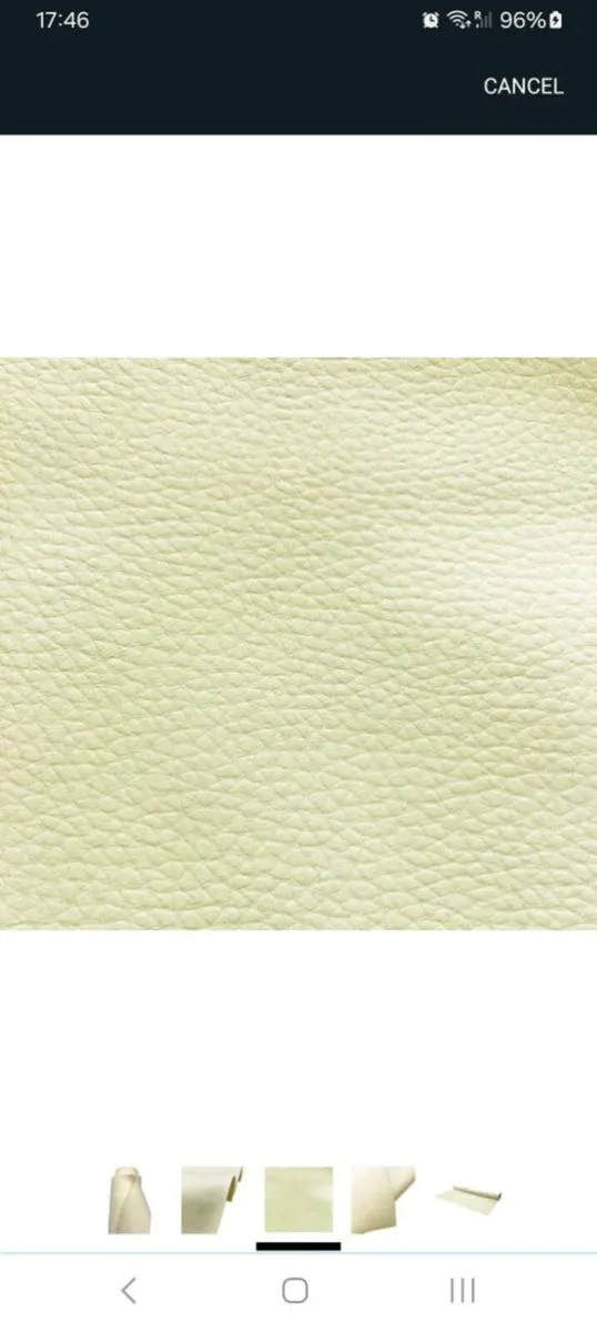 Cream faux leather fabric - Image 2